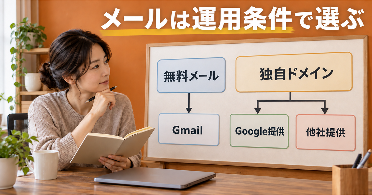 無料メールと独自ドメインの提供経路を、運用条件に合わせて比べる