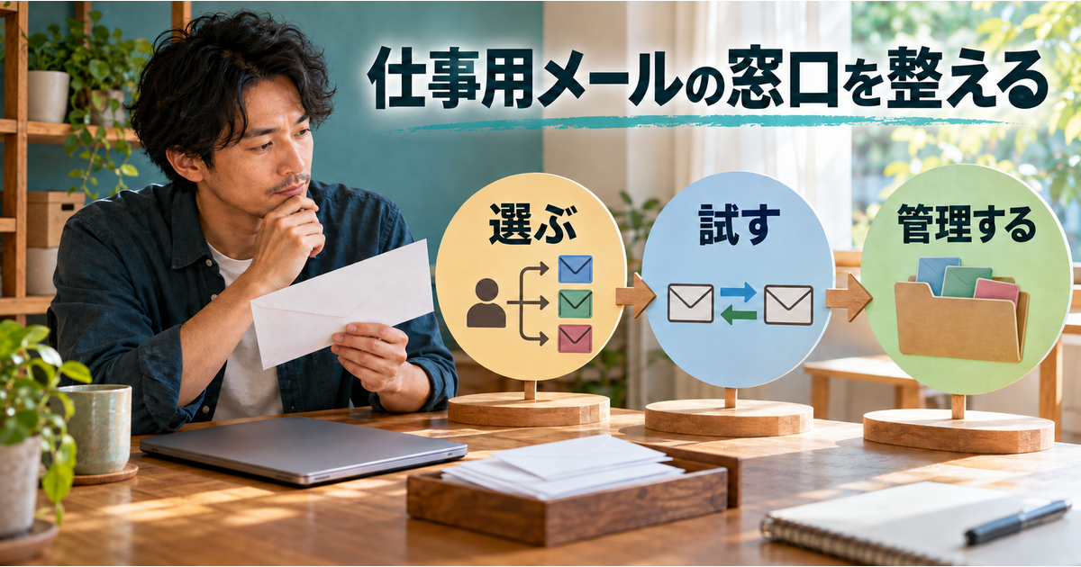 仕事用メールのサービス選び、送受信テスト、継続管理を考える個人事業主