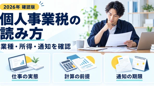 個人事業税について仕事の実態、計算の前提、通知の期限を確認する