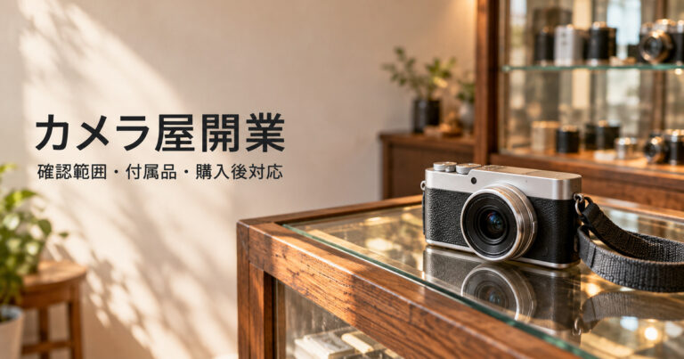 中古デジカメの確認範囲と購入後対応を考えるカメラ屋開業の表紙