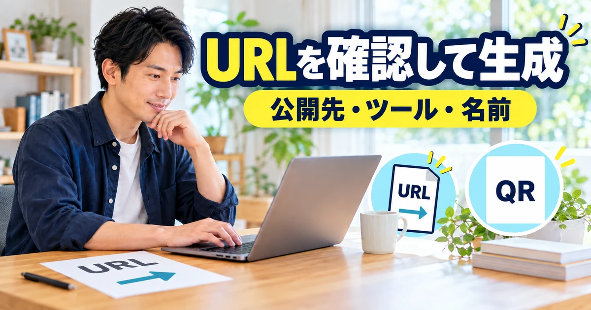 URLを確認して生成(公開先・ツール・名前)の説明用生成画像