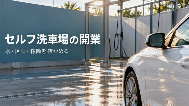 セルフ洗車場の水と区画と稼働を確かめる開業準備の表紙