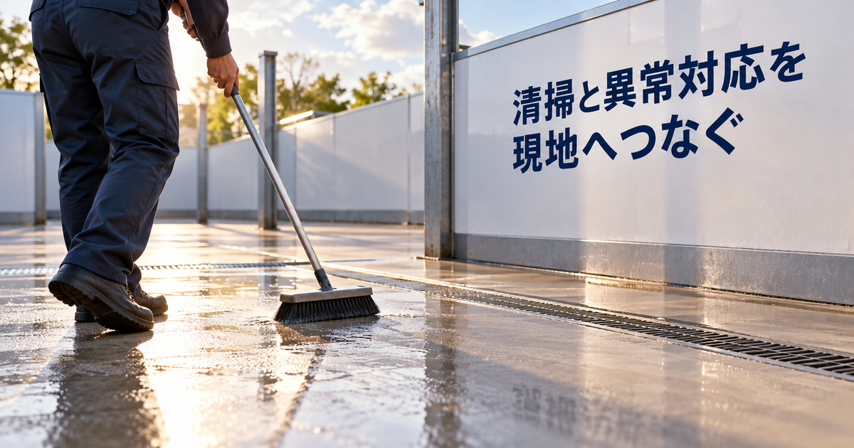 日常の場内清掃と専門的な設備対応の担当を分ける