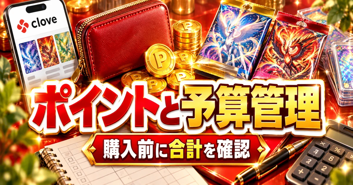 クローブオリパのポイント購入と予算管理を表したイメージ