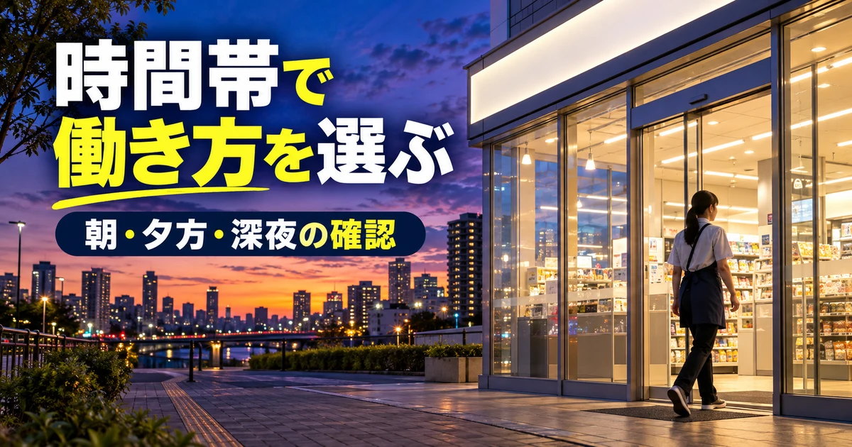 時間帯で働き方を選ぶ(朝・夕方・深夜の確認)の説明用生成画像