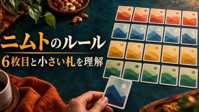4列への置き先と引き取りを学ぶニムトの概念イラスト