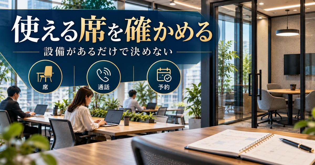 使える席と通話場所、予約条件を確かめる。