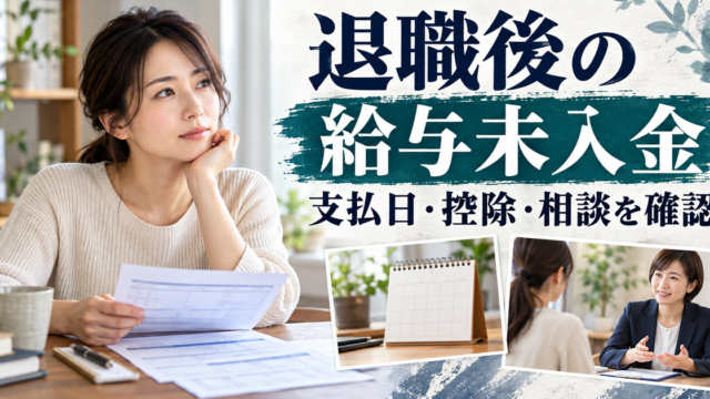 退職後の給与について支払日・控除・相談先を確認する人