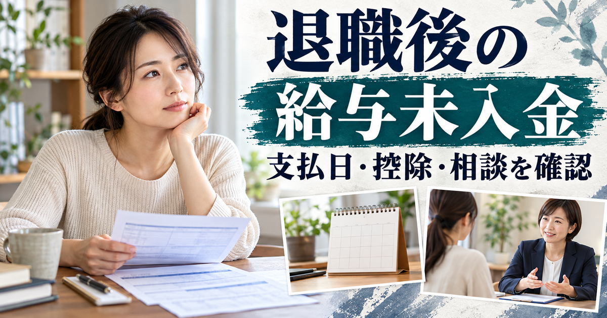退職後の給与について支払日・控除・相談先を確認する人