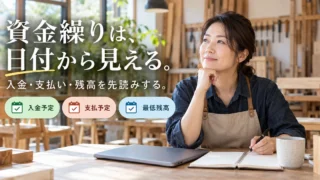 資金繰りは、日付から見える（入金・支払い・残高を先読みする）の説明用生成画像