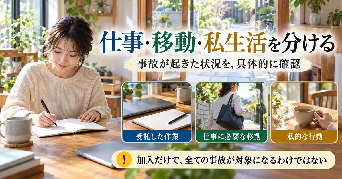 仕事・移動・私生活を分ける(事故が起きた状況を、具体的に確認)の説明用生成画像