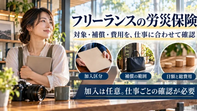 フリーランスの労災保険（対象・補償・費用を、仕事に合わせて確認）の説明用生成画像