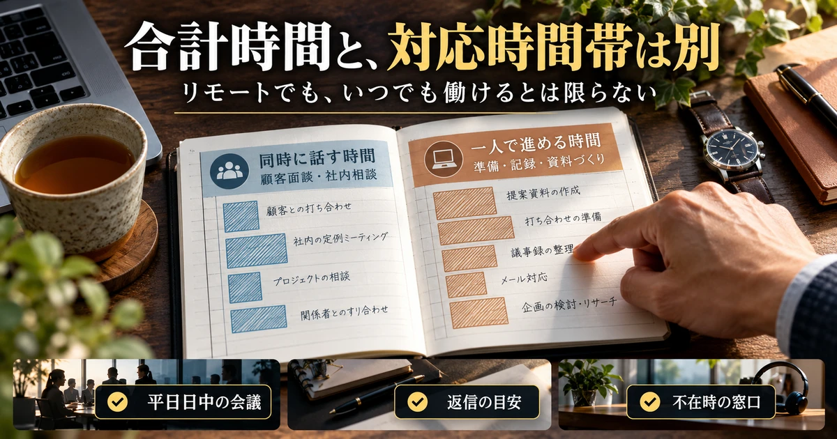 顧客と同時に話す時間と、一人で進める時間を分ける生成画像