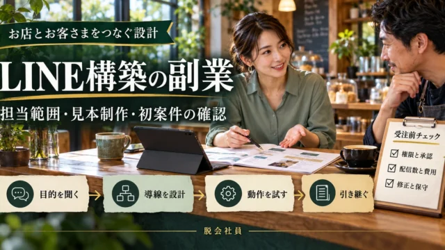 LINE構築の副業で担当範囲と受注前の確認を考える場面