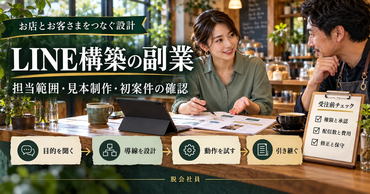 LINE構築の副業で担当範囲と受注前の確認を考える場面