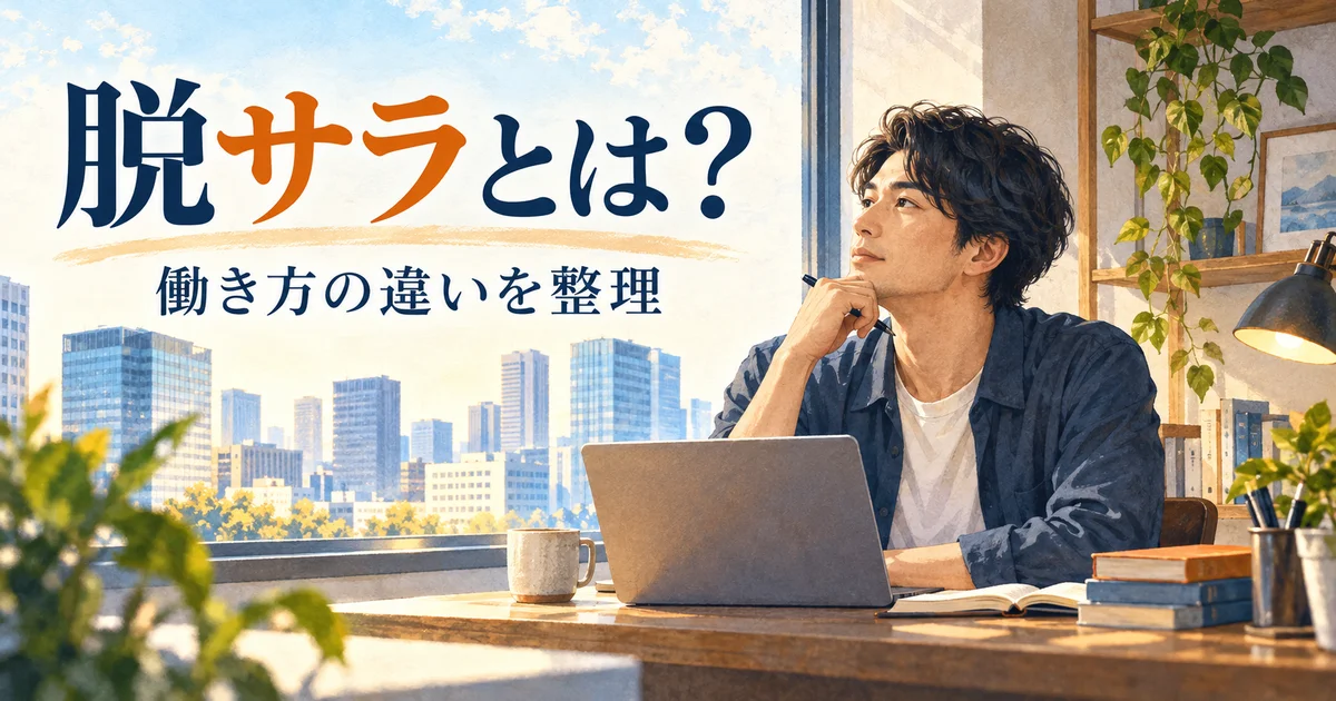 脱サラとほかの働き方の違いを考える人を描いたイメージ