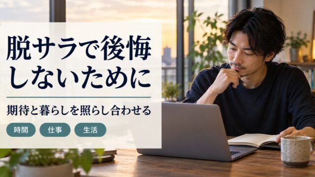 脱サラへの期待と暮らしを照らし合わせる、自宅で働く架空人物の写真調イメージ