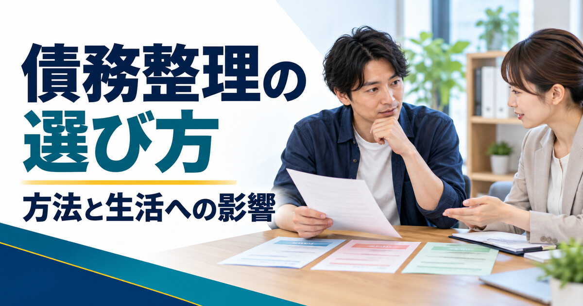 債務整理の方法と生活への影響を比較するイメージ