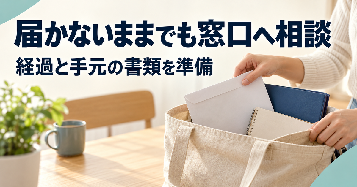 ハローワークへの相談に備えて手元の書類とメモをバッグに入れる様子