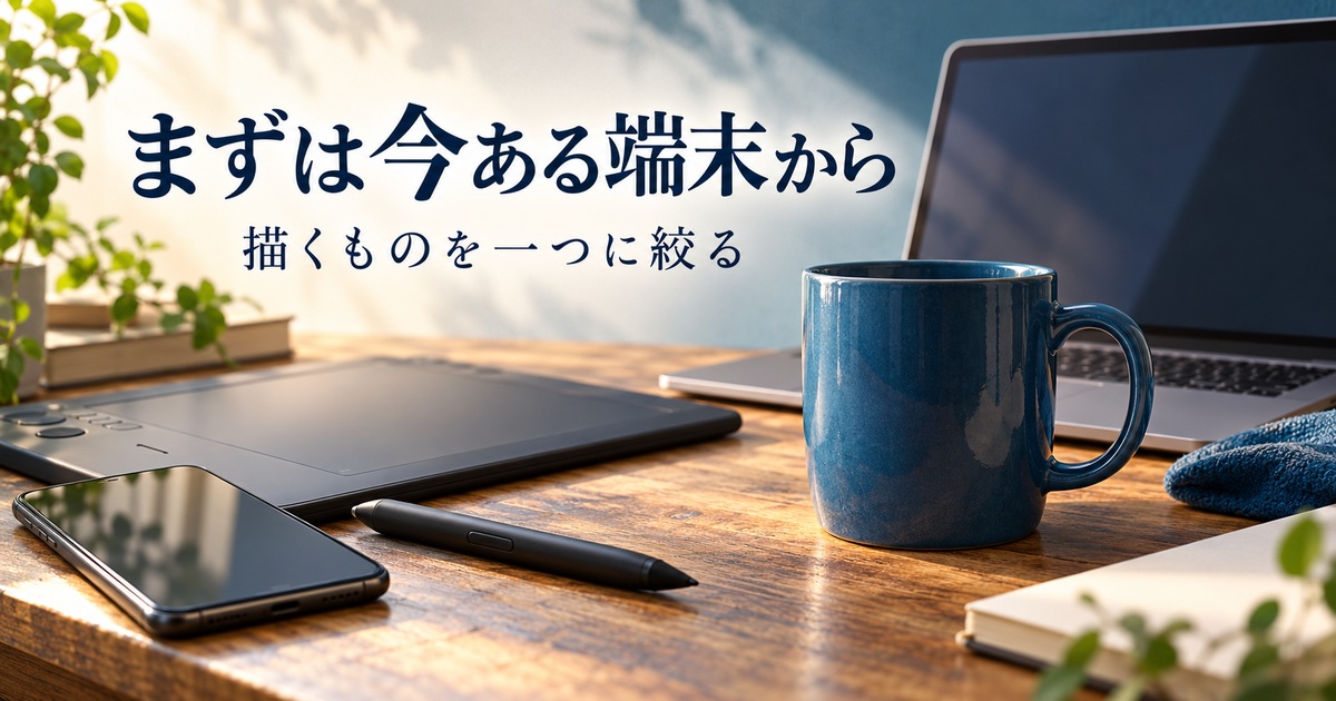 使う端末と最初に描くマグカップを決める