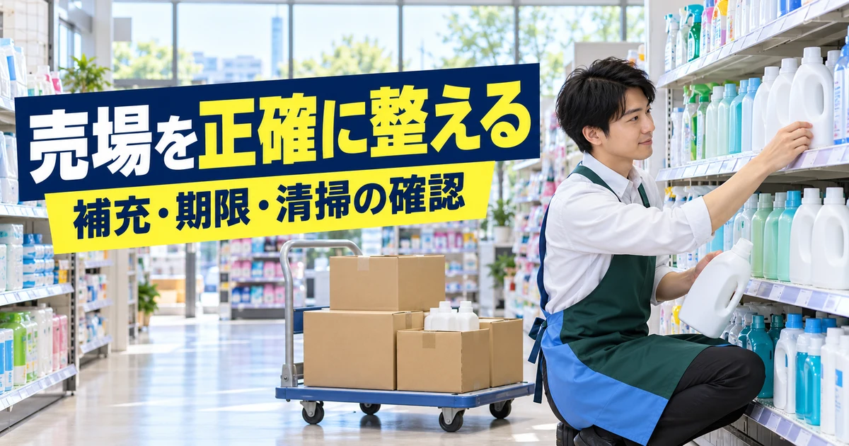 売場を正確に整える(補充・期限・清掃の確認)の説明用生成画像