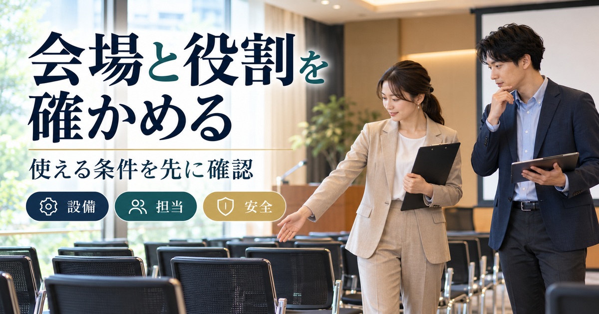 設備・担当・安全から会場と役割を確かめる。