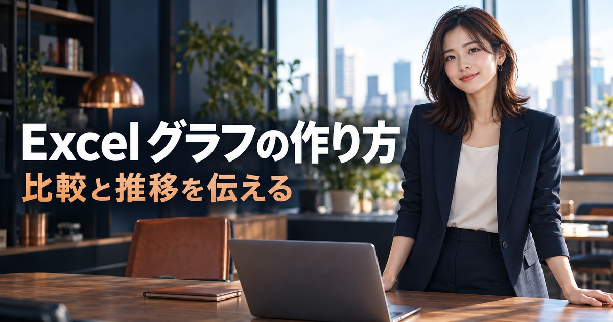 Excel グラフの作り方：グラフ作成の確認作業を表す生成イメージ