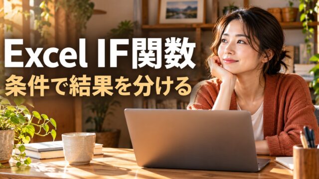 Excel IF関数：表計算の判断手順を説明する生成イメージ