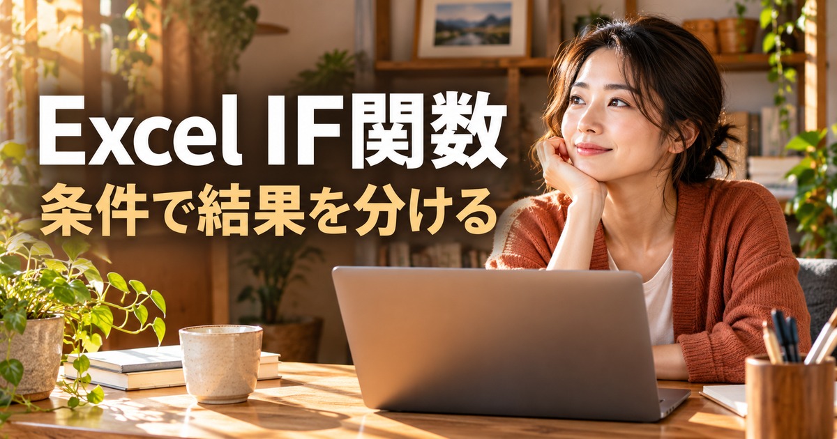 Excel IF関数：表計算の判断手順を説明する生成イメージ