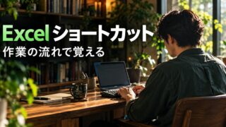 Excel ショートカット：キーボード操作を学ぶ場面の生成イメージ