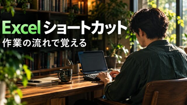Excel ショートカット：キーボード操作を学ぶ場面の生成イメージ