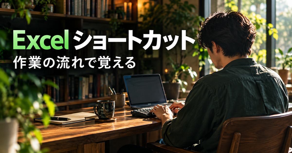 Excel ショートカット：キーボード操作を学ぶ場面の生成イメージ