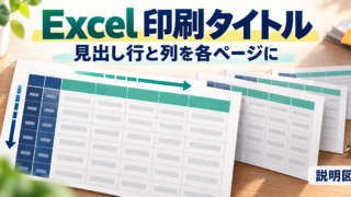 Excelの表を複数ページに印刷するときに見出し行と備品IDを繰り返す考え方を示す説明図