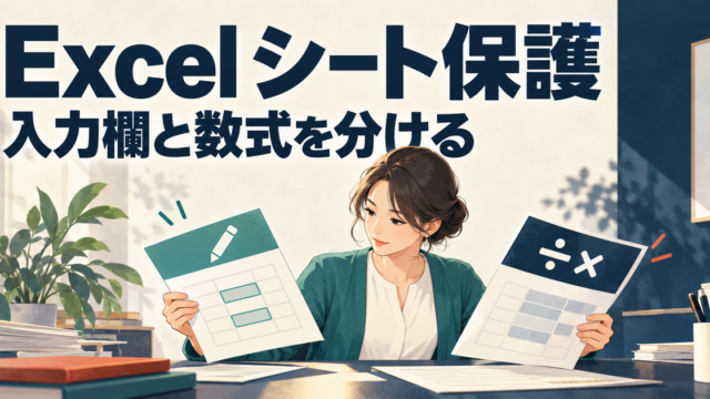入力欄と数式欄を分けて確認するExcelシート保護の解説イメージ