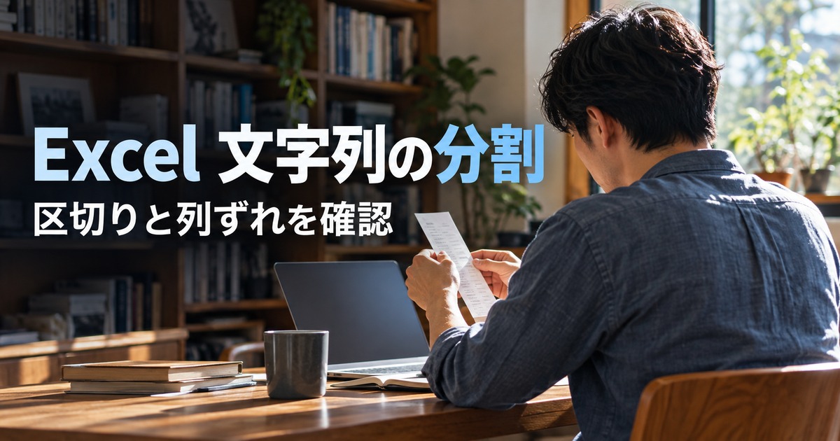 Excel 文字列の分割：文字列分割の手順を考える生成イメージ
