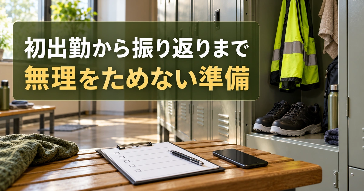 初出勤から振り返りまで。無理をためない準備を説明する生成イメージ