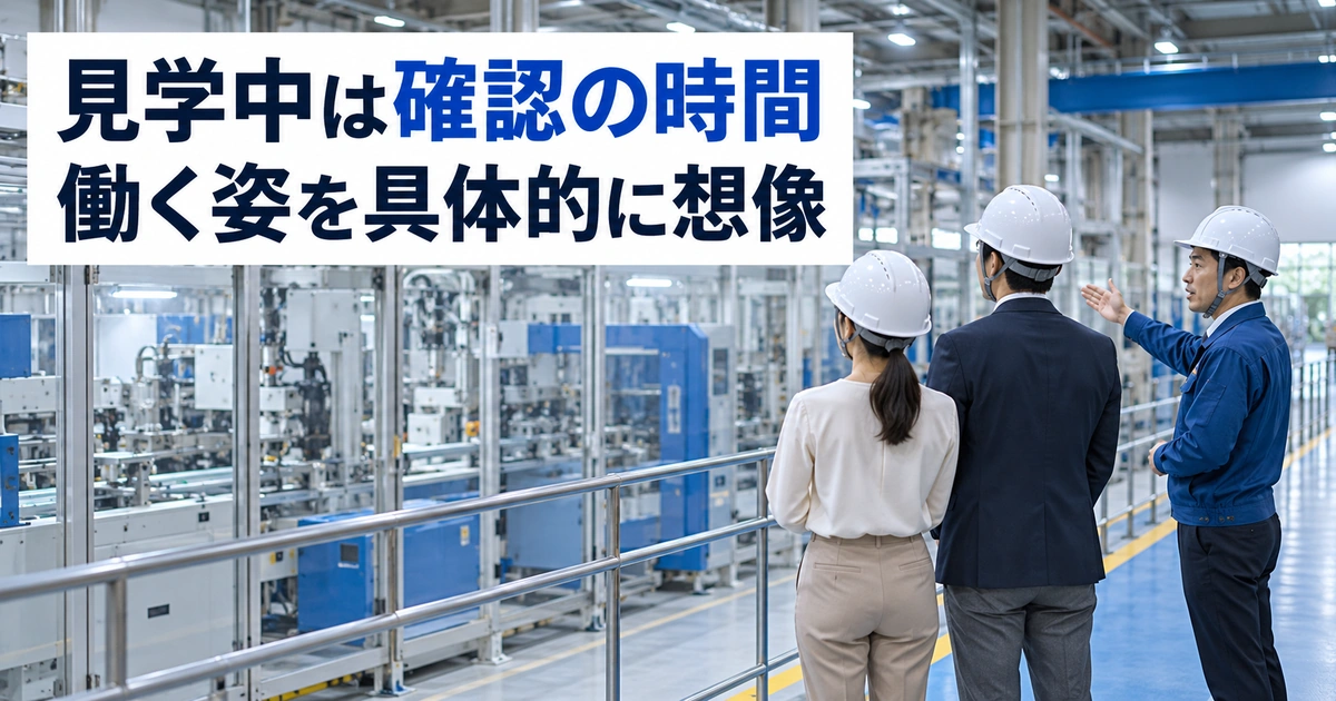 見学中は確認の時間。働く姿を具体的に想像を説明する生成イメージ