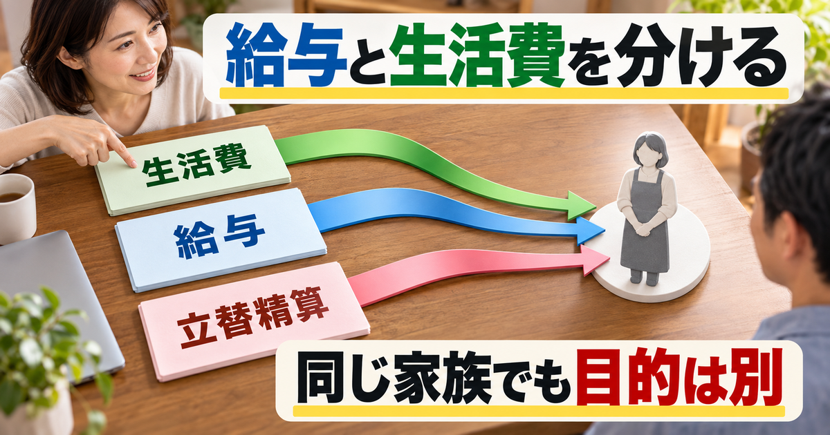 家族への支払いを目的別に分ける