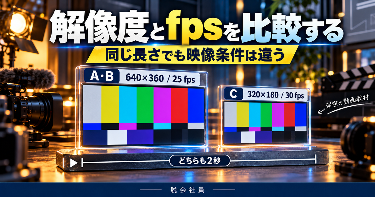 640×360の25fpsと320×180の30fpsを比較する図解