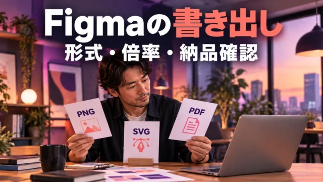 Figmaの書き出し（形式・倍率・納品確認）の説明用生成画像