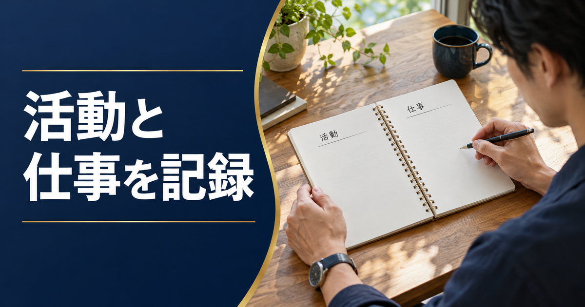 求職活動と仕事の事実を分けて記録するノート