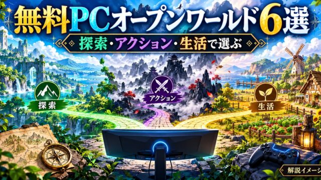 無料PCオープンワールドを探索・アクション・生活で選ぶ解説図