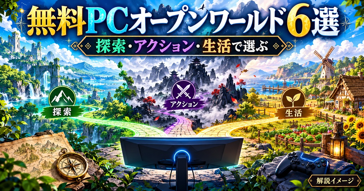 無料PCオープンワールドを探索・アクション・生活で選ぶ解説図