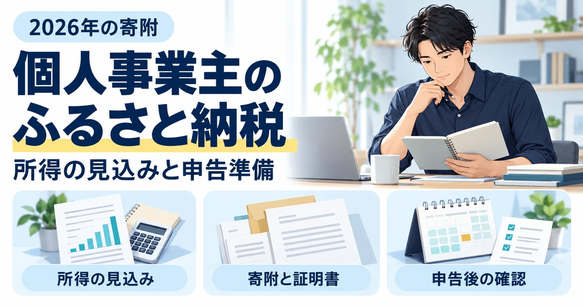 個人事業主の2026年のふるさと納税で所得の見込み、寄附と証明書、申告後の確認を整理する