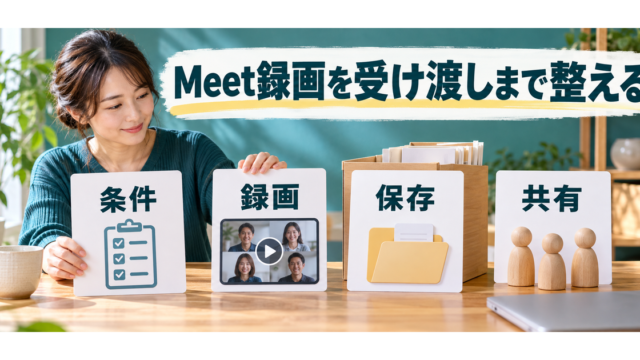 Meet録画の利用条件、実行、保存、共有を考える成人フリーランス