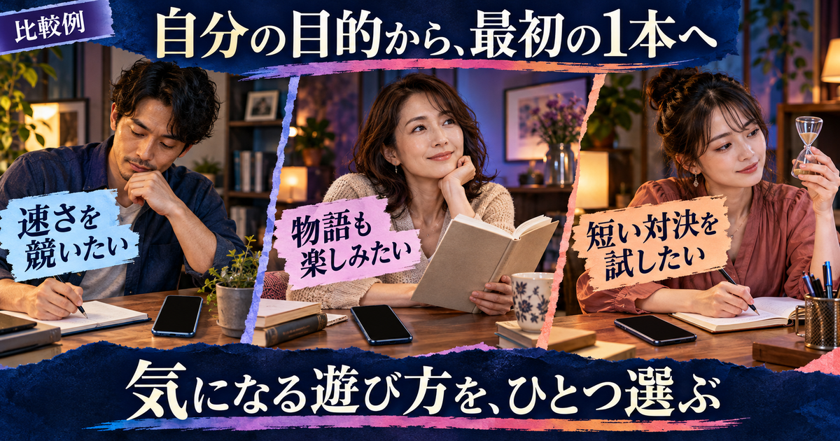 自分の目的に合わせて最初のクイズゲームを決める例