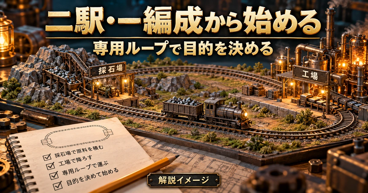 二駅の専用ループと計画メモで小さな輸送の目的を決める解説イメージ