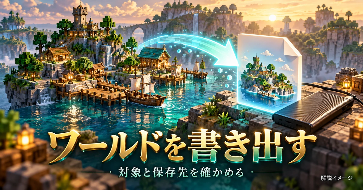 ボクセルの世界から保管用ファイルを作る流れを表す解説イメージ