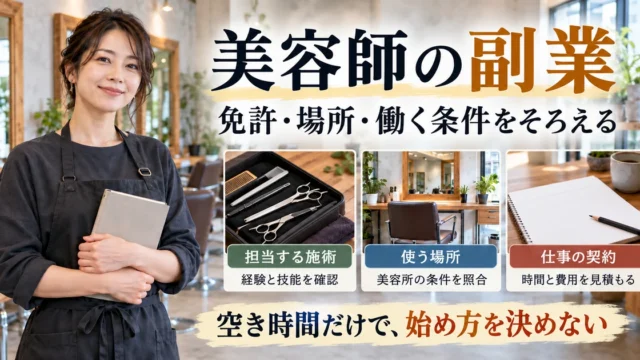 美容師の副業で免許、場所と働く条件を確認する生成イメージ