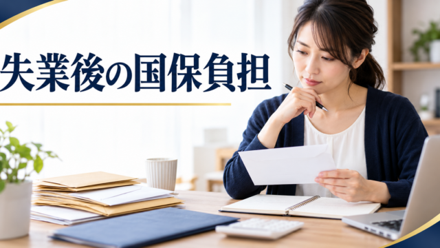 国保の負担について考えながら無地の書類を整理する成人女性